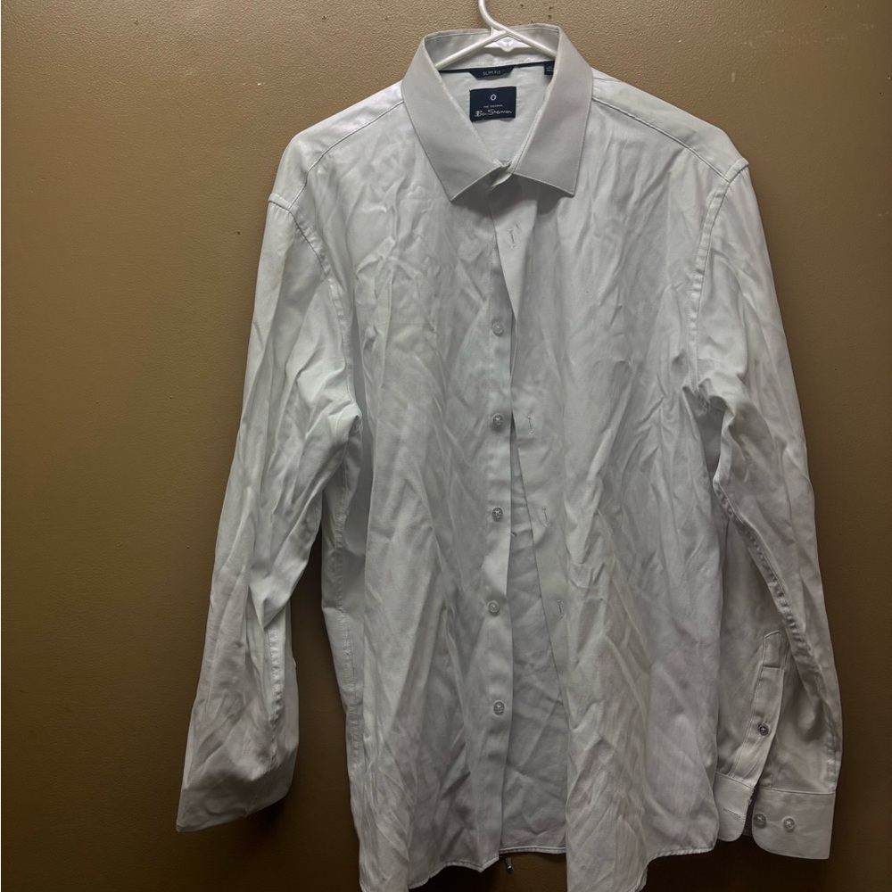 Ben Sherman Dress Shirt Mens White Slim Fit